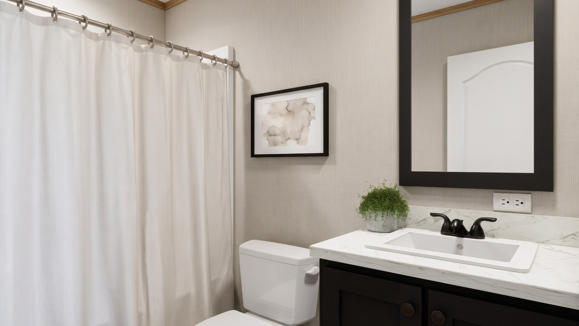 Segundo baño completo de la casa móvil Lorena 28x48