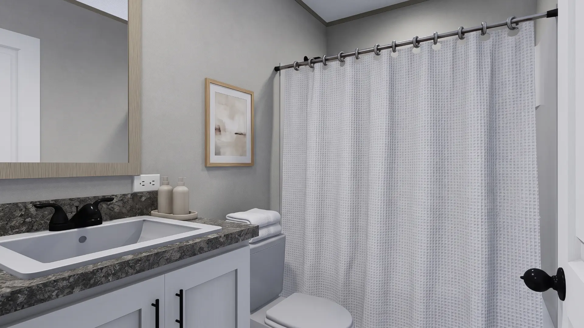 Baño secundario con tina de la casa móvil nueva Delia 16x60