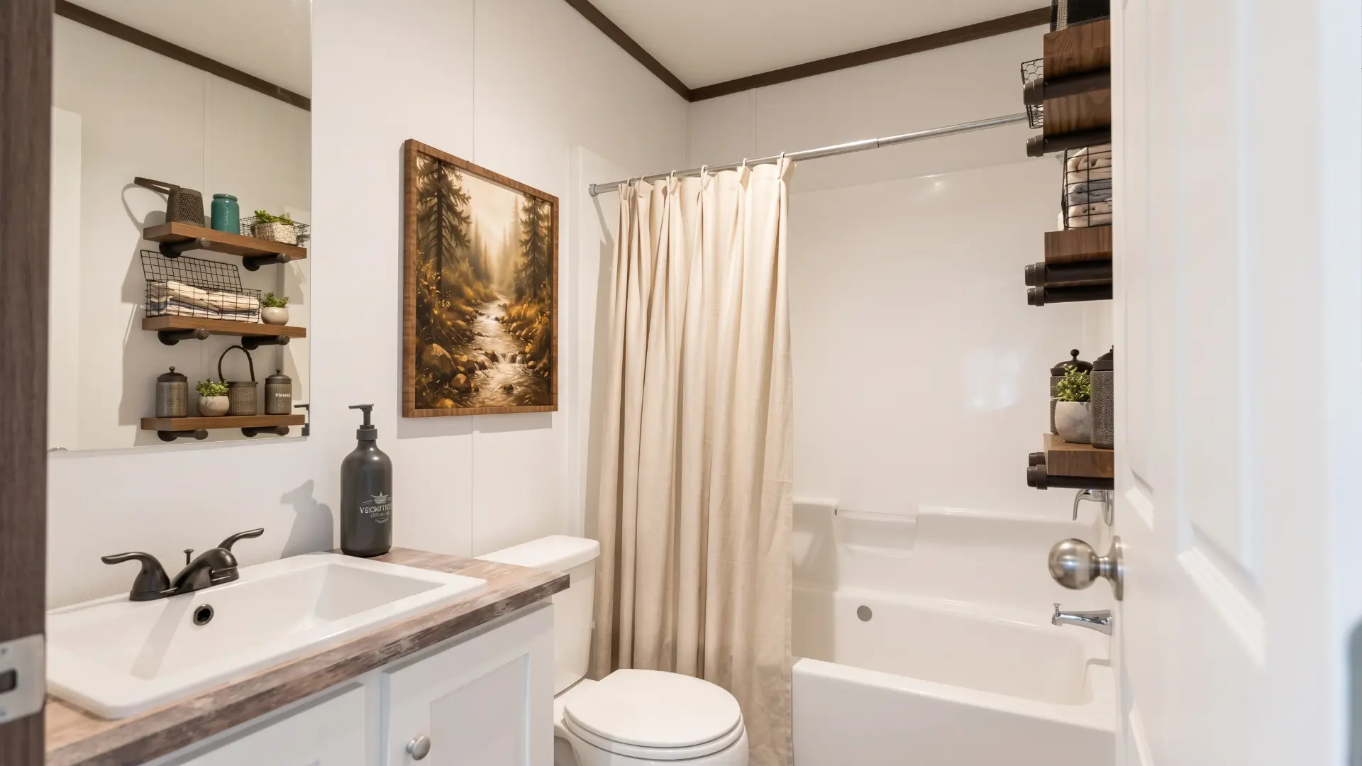 Segundo baño completo con tina de la casa móvil Sofía 16x76