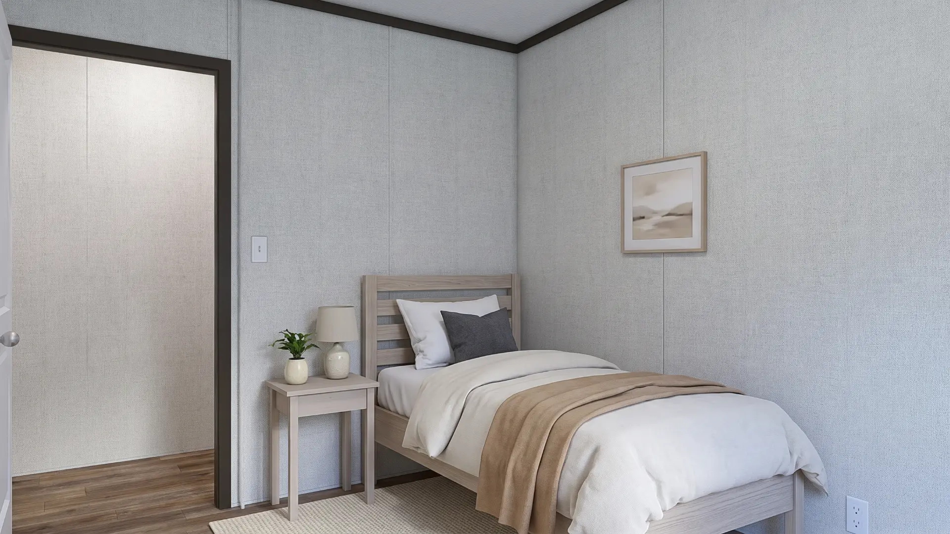 Tercera recámara de la casa móvil nueva Celeste 16x72