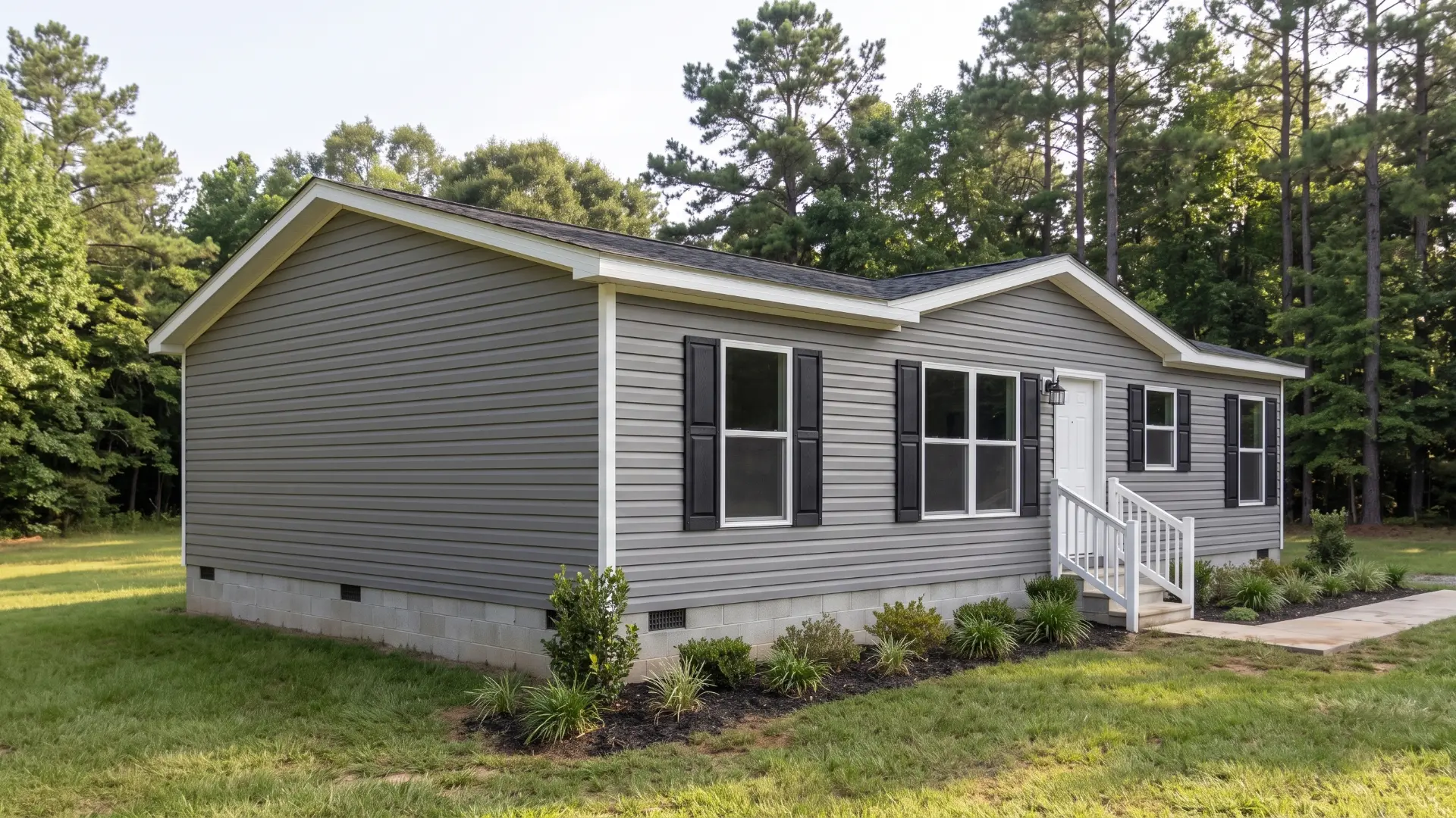 Left side of the Marina 28x40 mobile home