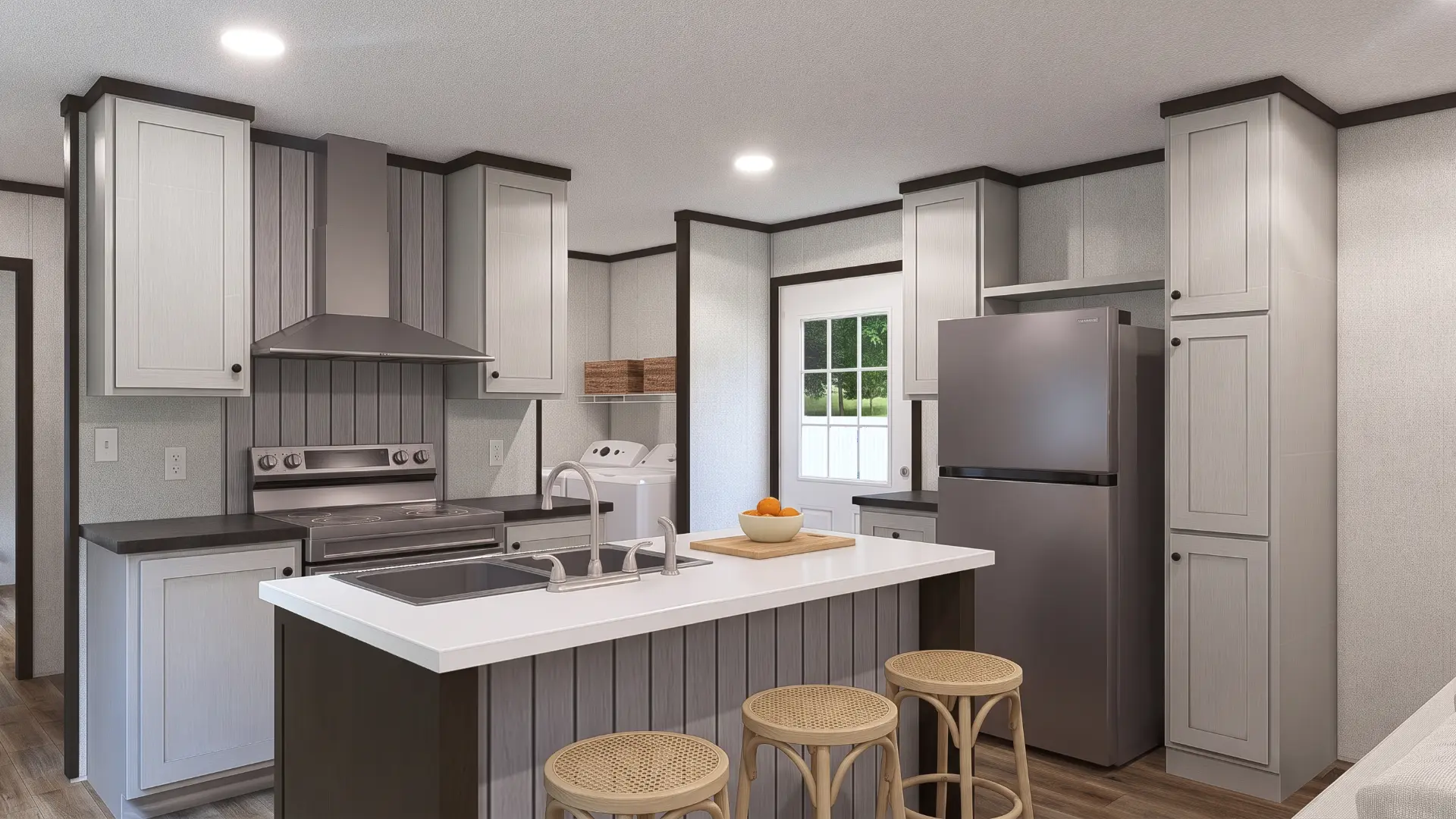 Cocina con isla de la casa móvil nueva Celeste 16x72 en Georgia