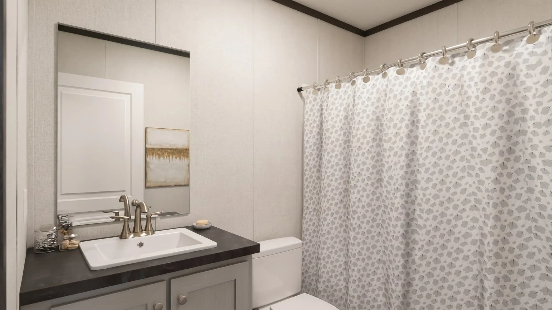 Segundo baño completo de la casa móvil Lucía 16x76
