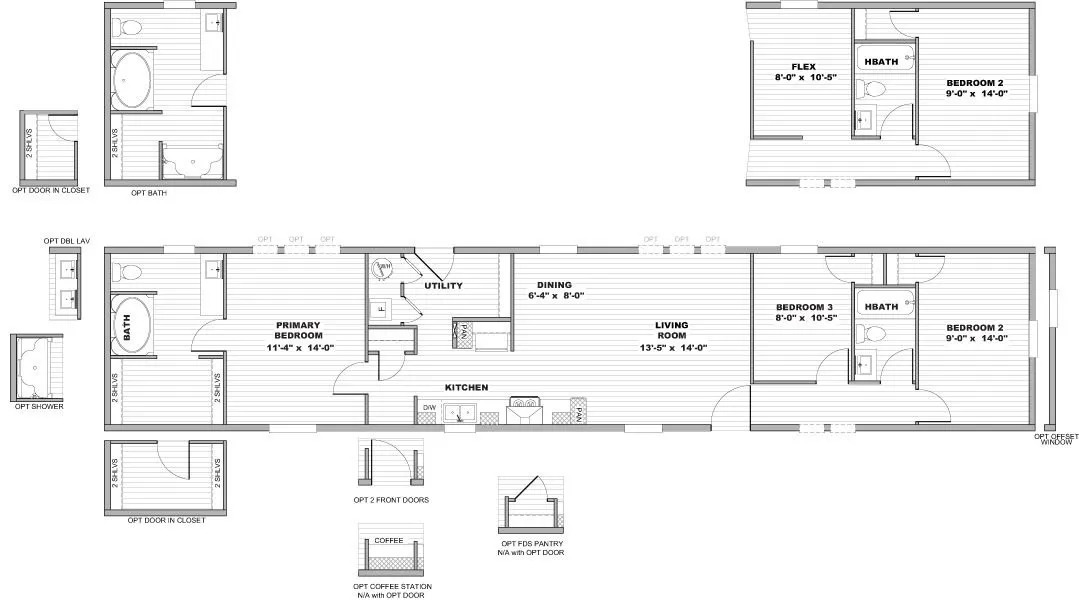Plano de la casa móvil Desire 16x76