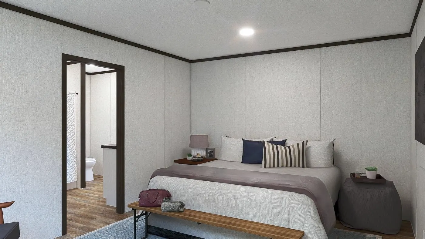 Recámara principal de la casa móvil Desire 16x76