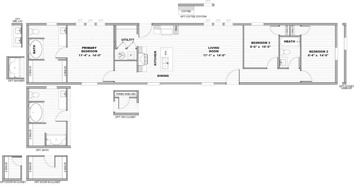 Plano de la casa móvil Essence 16x76