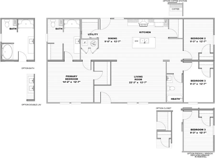 Plano de la casa móvil Glimpse 28x52
